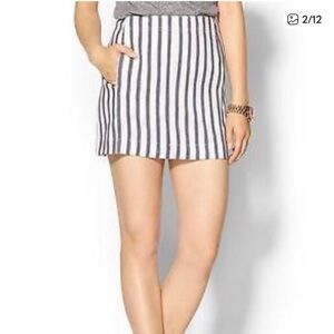 Theory Matai Striped Linen-blend Mini Skirt